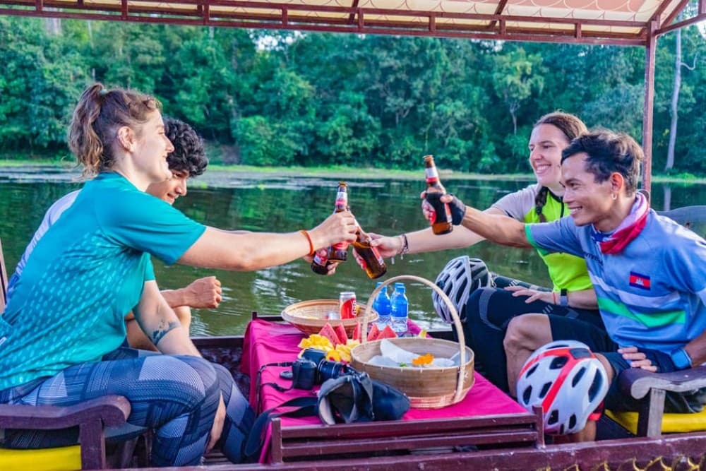Siem Reap: Angkor Sunset Bike & Boat Tour w/ Drinks & Snacks | ®ExcursionMania - Image 7
