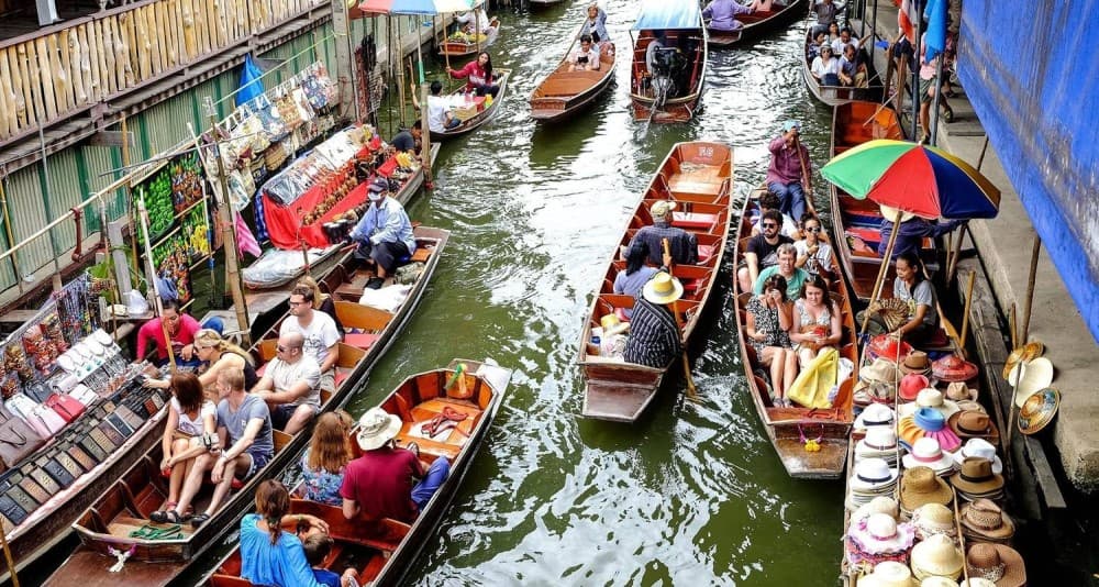 Damneon Saduak Floating Market & Erawan Waterfall from Bangkok | ®ExcursionMania - Image 3