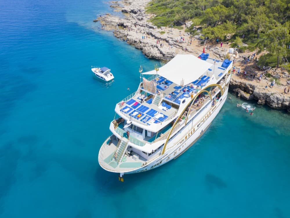 Mediterranean Bliss: Kemer Mega Star Boat Tour with Hotel Transfer | ®ExcursionMania - Image 1
