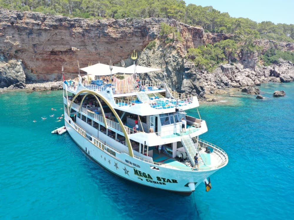 Mediterranean Bliss: Kemer Mega Star Boat Tour with Hotel Transfer | ®ExcursionMania - Image 2