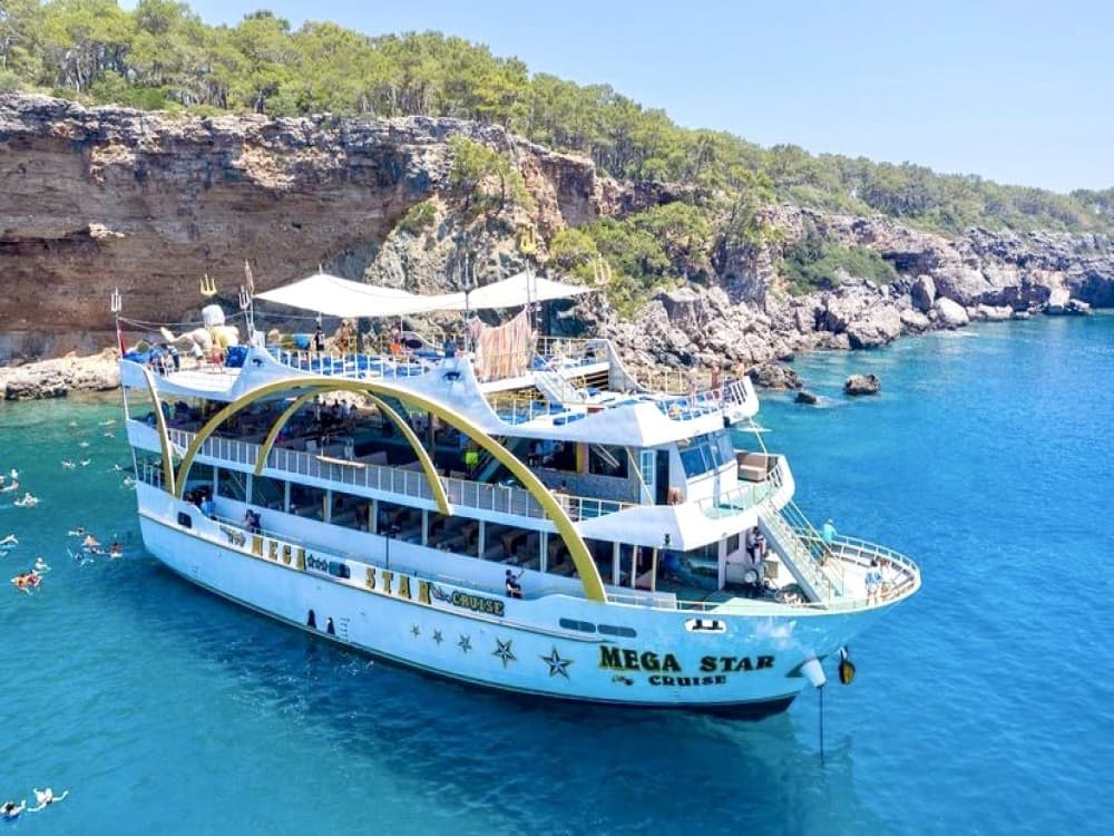 Mediterranean Bliss: Kemer Mega Star Boat Tour with Hotel Transfer | ®ExcursionMania - Image 6