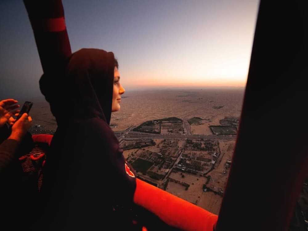 Dubai: Private Hot Air Balloon Tour Over the Dubai Desert | ®ExcursionMania - Image 1