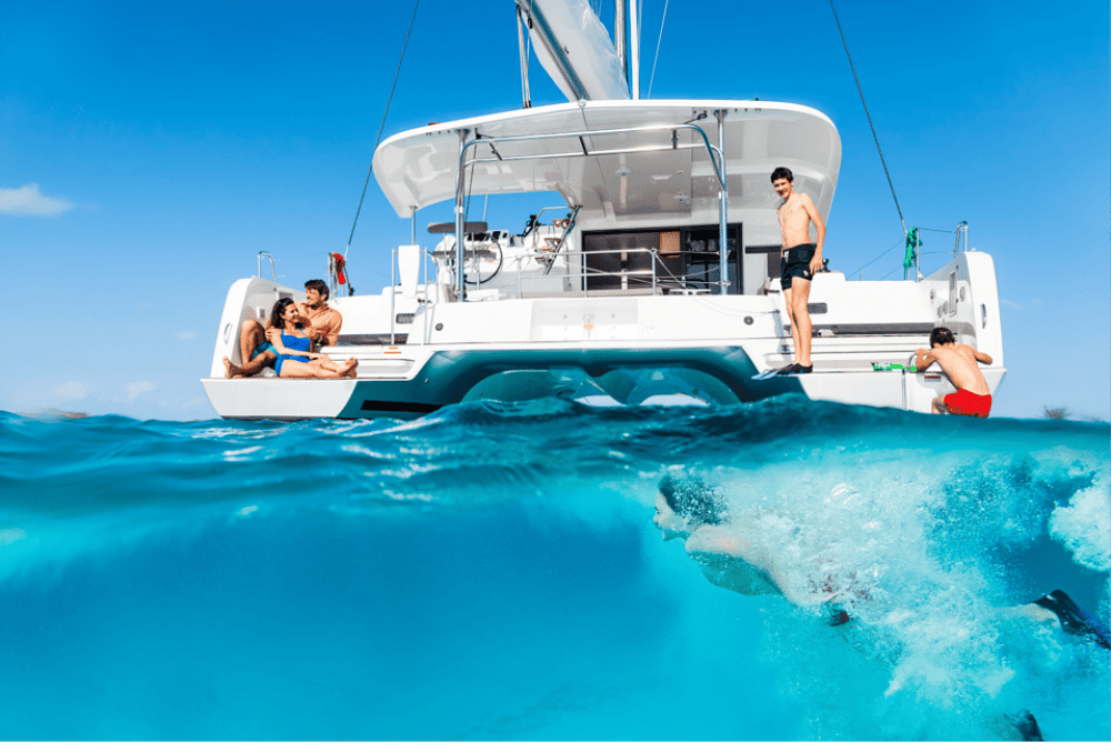 Mykonos Adventure: Private Catamaran Cruise w/ Food Drinks & Transfer