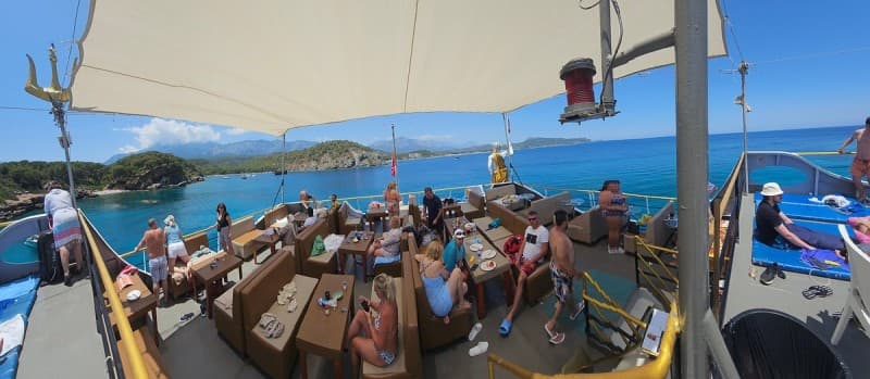 Antalya: Kemer Mega Star Boat Trip with Hotel Transfer | ®ExcursionMania