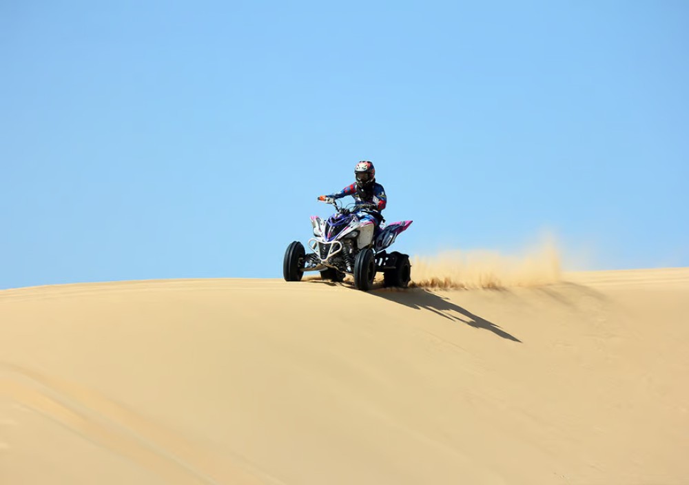 Doha: Desert Safari w/ Quad Bike Sandboarding  Camel Ride